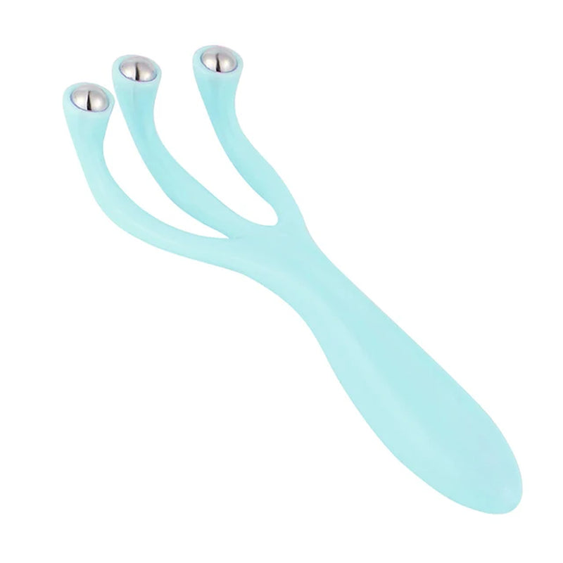 Face Facial Head Massager Slimming Chin Beauty Roller Skin Massage anti Wrinkle Three Steel Balls Massager Wrinkle Remover Tools