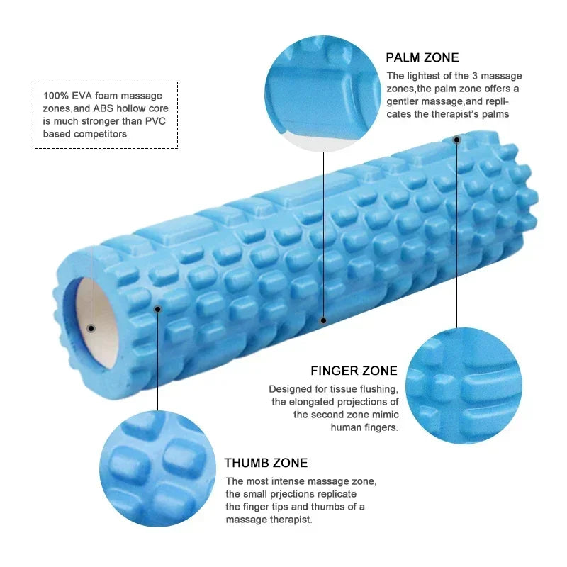Yoga Column Gym Fitness Foam Roller Pilates Yoga Exercise Back Muscle Massage Roller Soft Yoga Block Muscle Roller Therapy Stick