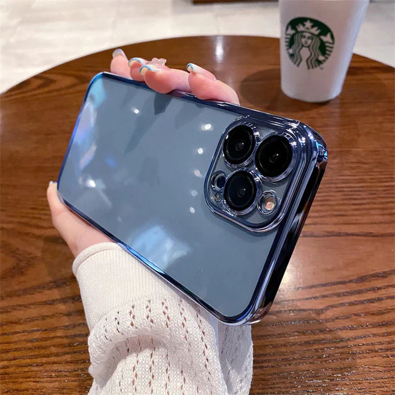 Luxury Plating Square Clear Phone Case