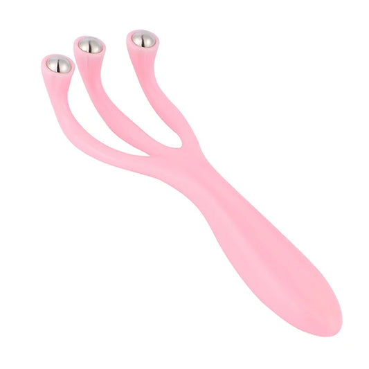 Face Facial Head Massager Slimming Chin Beauty Roller Skin Massage anti Wrinkle Three Steel Balls Massager Wrinkle Remover Tools