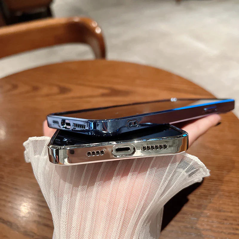 Luxury Plating Square Clear Phone Case