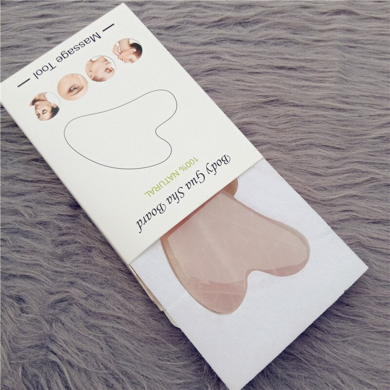 Natural Jade Scraper Gua Sha Board Massage Rose Quartz Jade Guasha Stone for Face Neck Skin Lifting Beauty Health Massage Tools