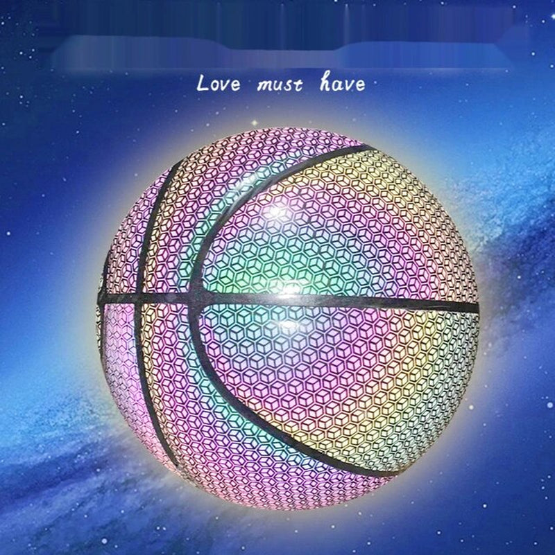 Holographic Flash Reflective Basketball No. 7 Luminous Luminous Basketball Cool Luminous Ball Illumination Effect Beautiful