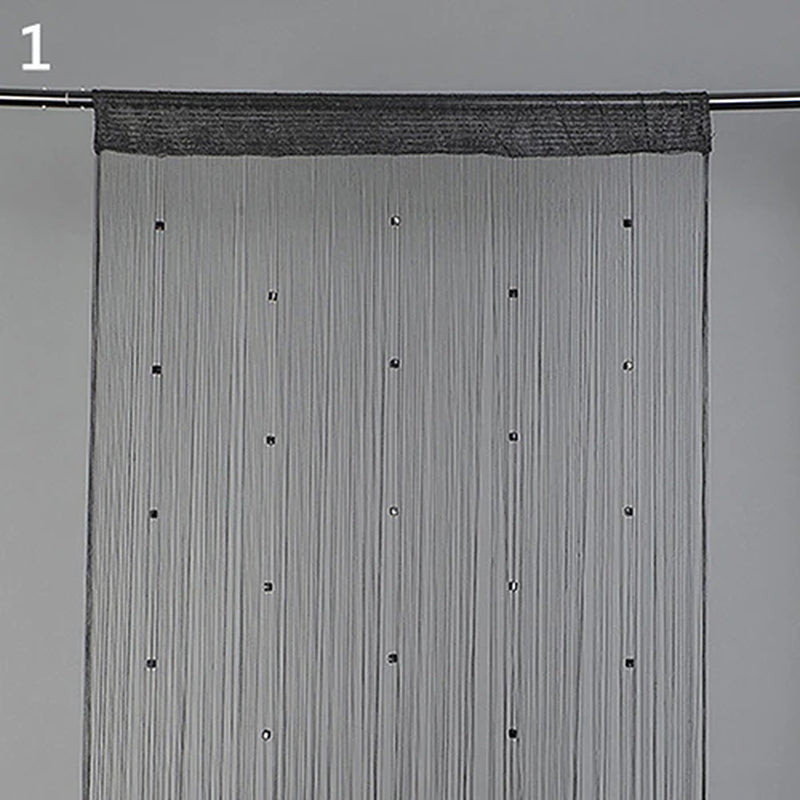 Beaded String Curtain Translucent Door Bead Curtains Room Divider Valances Tassel Black Curtains Window Wall Home Decoration