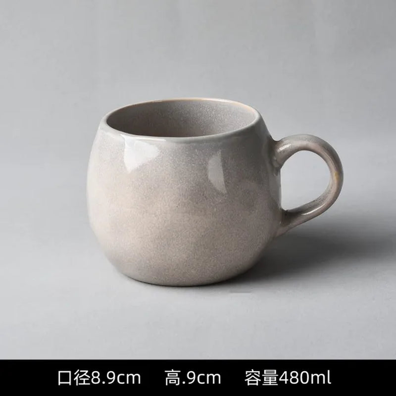 Ceramic Cup, Coffee Cup, Minor Defects, Simple, Large Capacity Milk Cup, Breakfast, Home, Office, Tea Cup