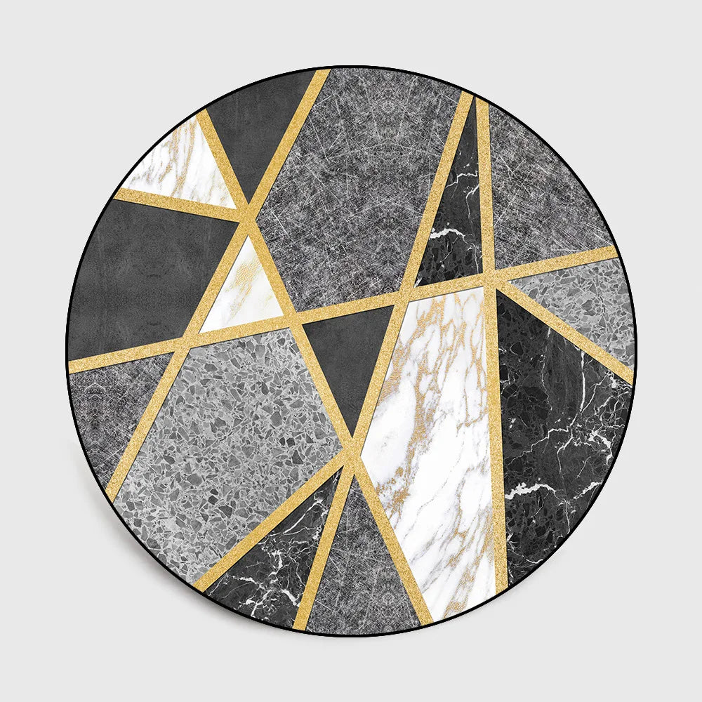 Marble Pattern Geometric Pattern Circle Rug Home Rug Carpet Rug Mats Floor Mat Carpet in the Living Room Carpet in the Bedroom