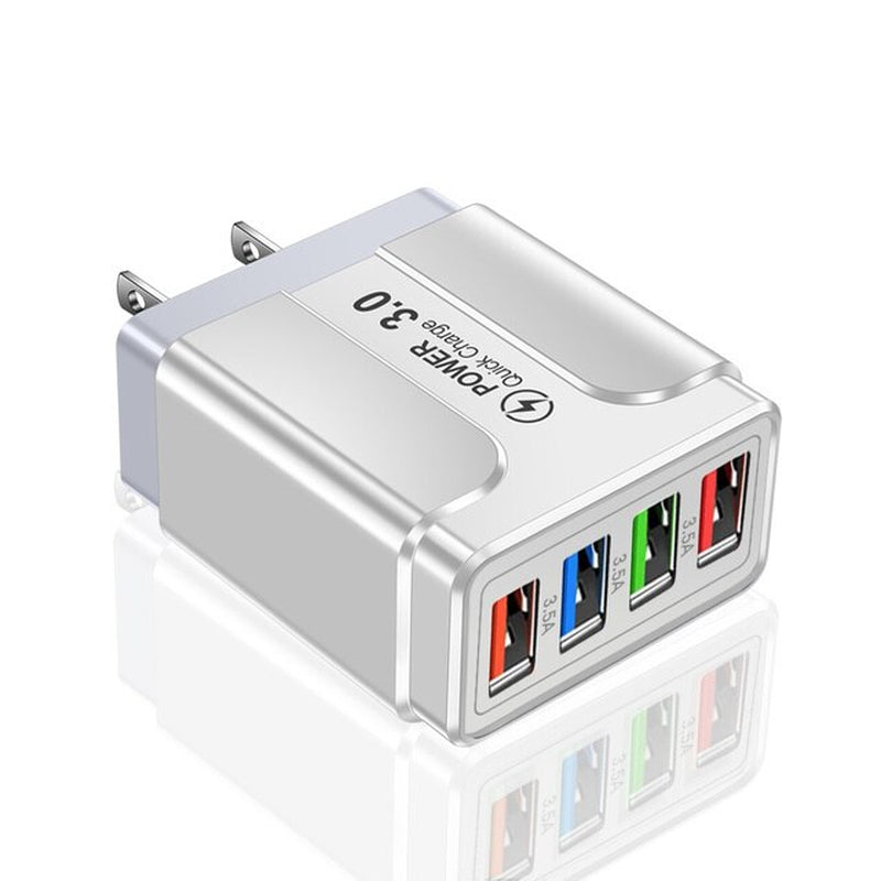 Universal Charger Quick Charge 3.0 4.0 Wall Mobile Phone Fast Charging for Iphone 12 11 Xiaomi 4 Port Tablet Charger USB Charger