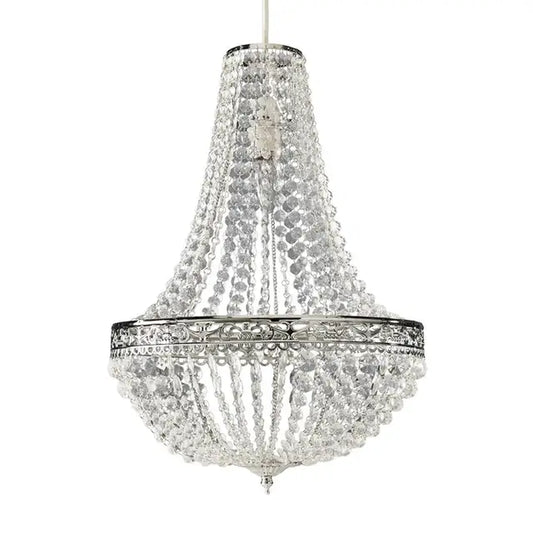 Premium Vintage Crystal Chandelier Ceiling Light Shade Drop Light Easy Fitting Charlotte Pendant Lampshade without Cord Kit