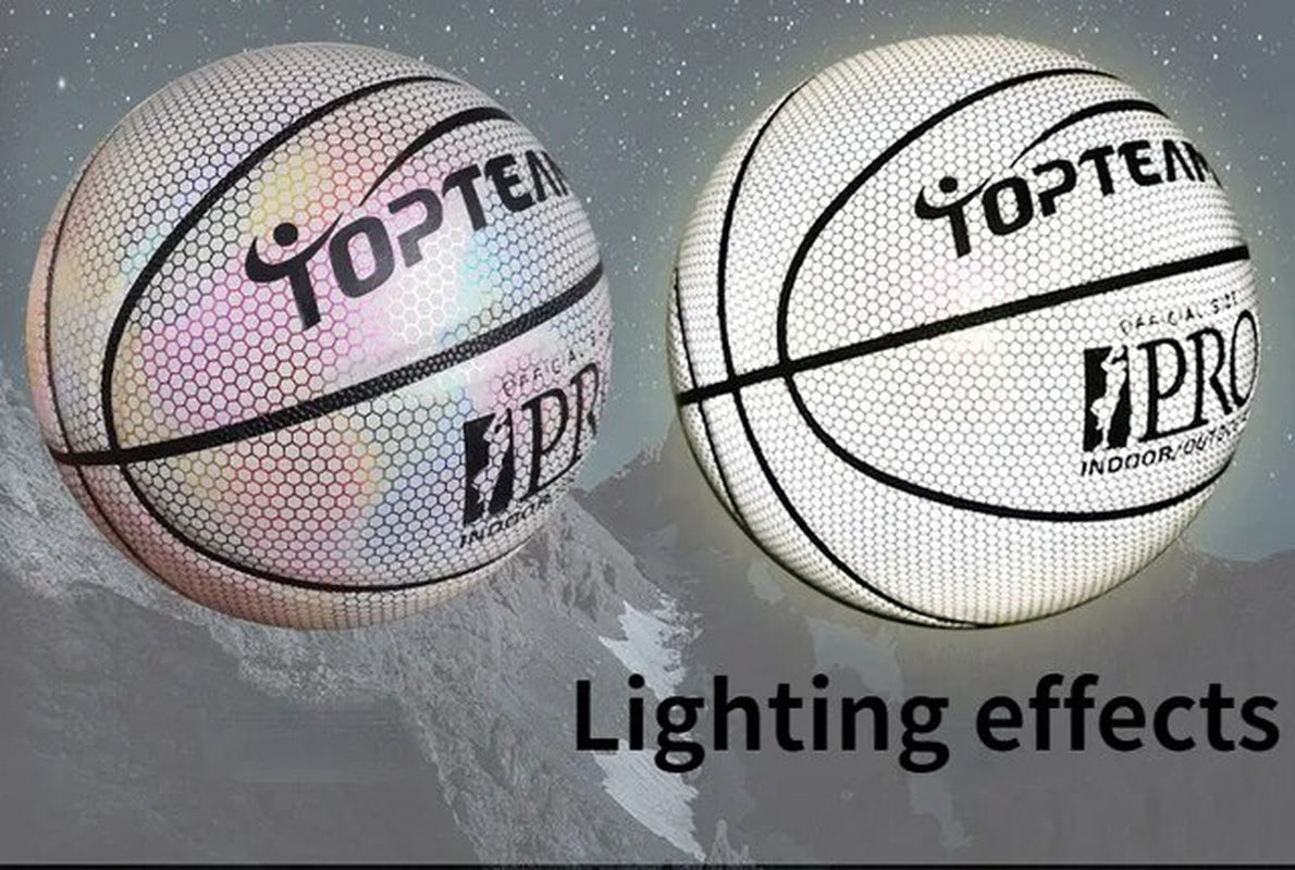 Holographic Flash Reflective Basketball No. 7 Luminous Luminous Basketball Cool Luminous Ball Illumination Effect Beautiful