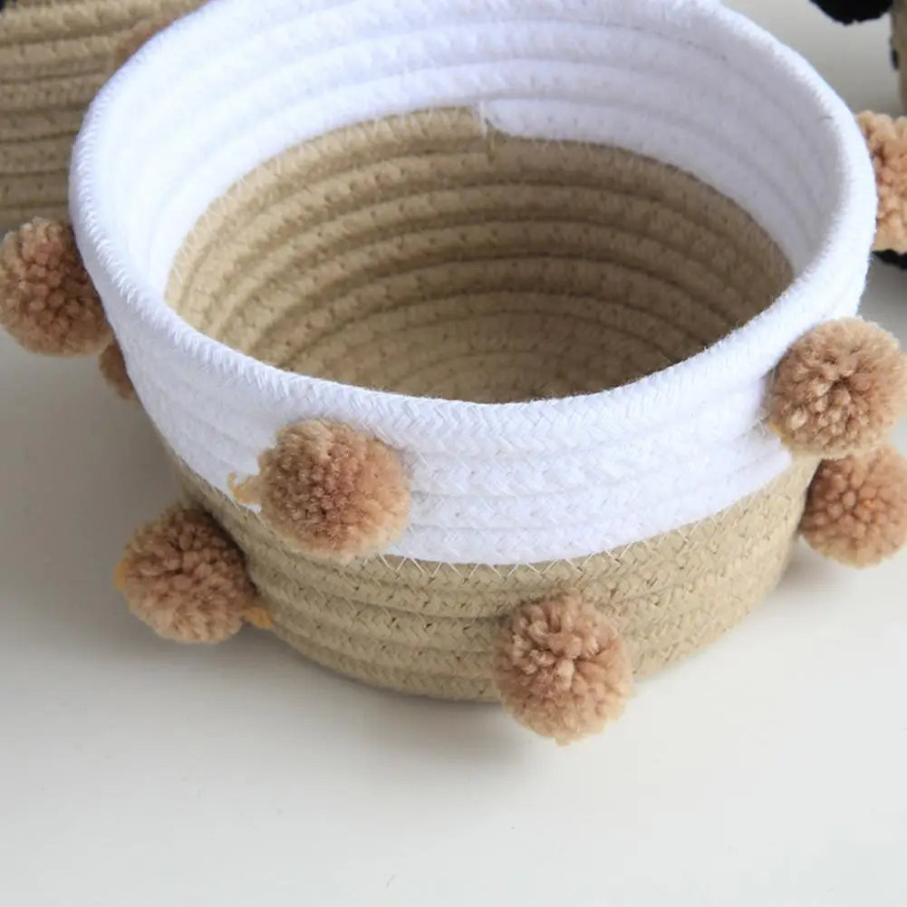 Home Basket Storage Cotton Rope Sturdy Circular Rattan Snacks Storage Baskets Ваза Для Цветов