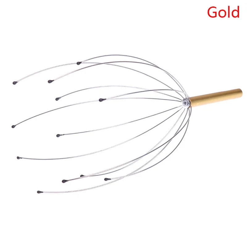 Octopus Head Massager Anti-Stress Pain Relief Head Spa Relax Headache Stimulate Blood Circulation Metal Head Massager Instrument