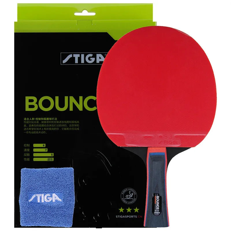 100% Original Stiga PRO BOUNCE 3 Stars Table Tennis Racket Ping Pong Pimples in Rackets Offensive