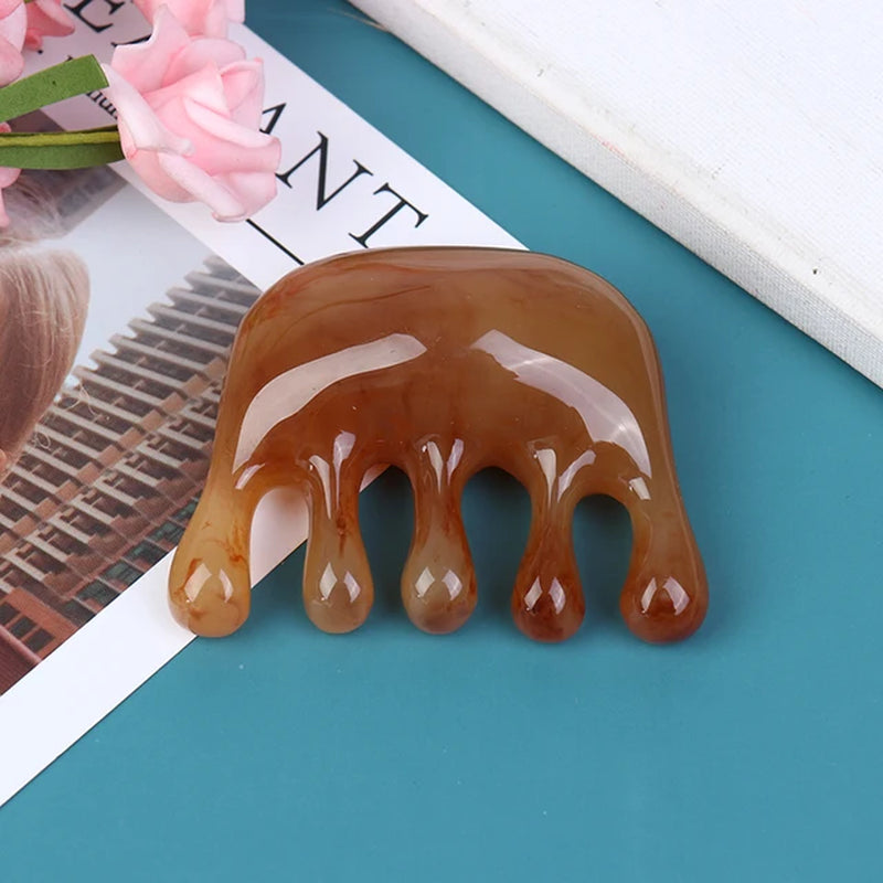 Natural Ox Horn Pocket Comb Wide Toothed Comb SPA Guasha Scalp Massage Brush Hair Care Tool