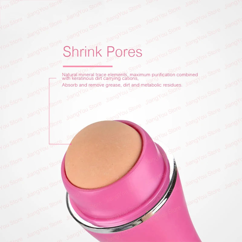 Face Oil Absorbing Roller Volcanic Stone Blemish Remover Face T-Zone Oil Removing Rolling Stick Ball Summer Face Shiny Changing