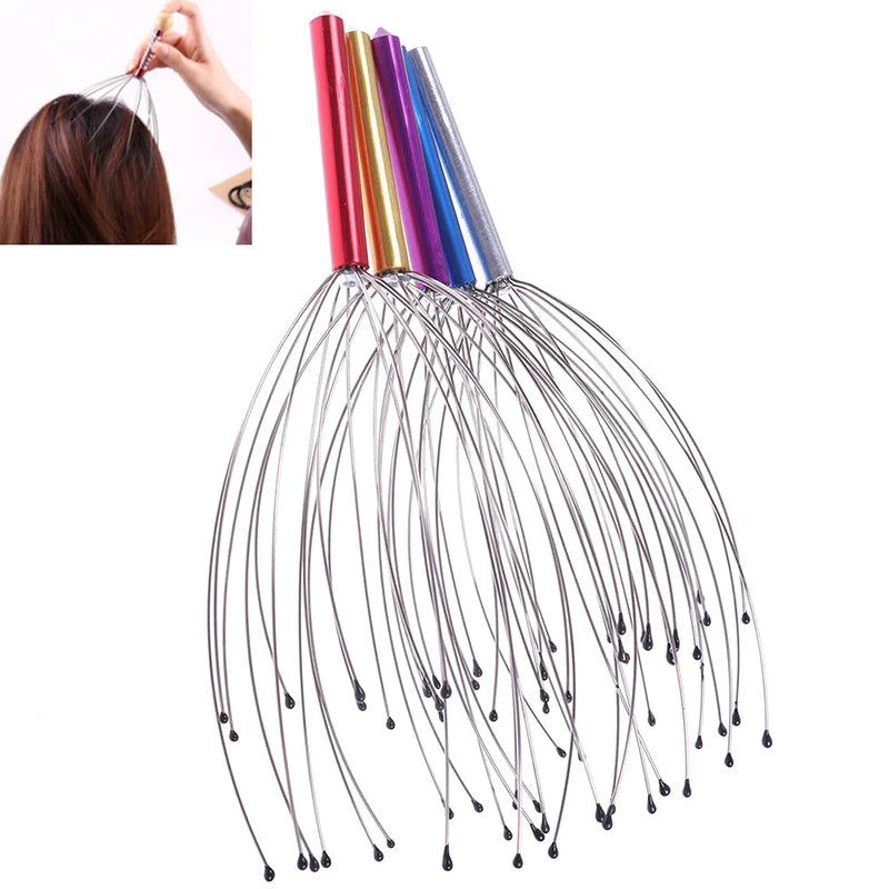 Octopus Head Massager Anti-Stress Pain Relief Head Spa Relax Headache Stimulate Blood Circulation Metal Head Massager Instrument