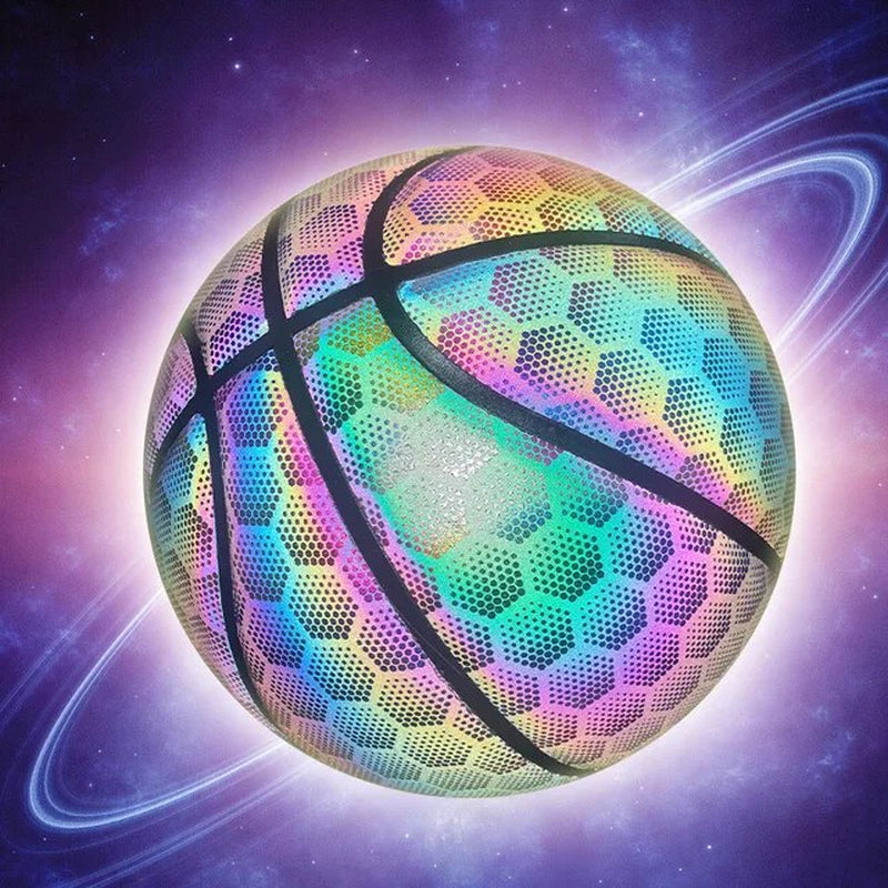 Holographic Flash Reflective Basketball No. 7 Luminous Luminous Basketball Cool Luminous Ball Illumination Effect Beautiful
