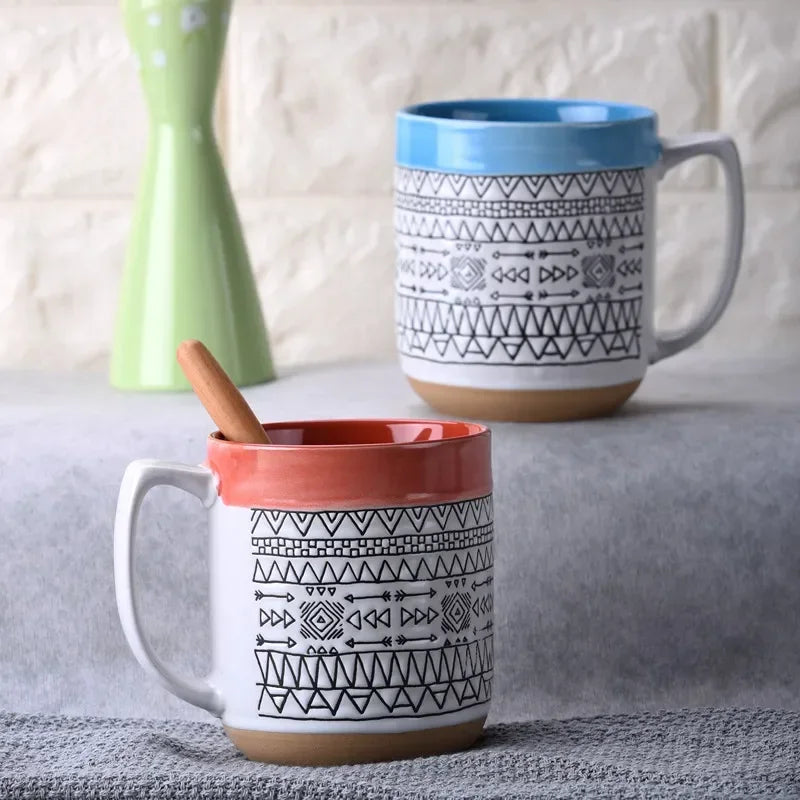 Ceramic Cup, Coffee Cup, Minor Defects, Simple, Large Capacity Milk Cup, Breakfast, Home, Office, Tea Cup