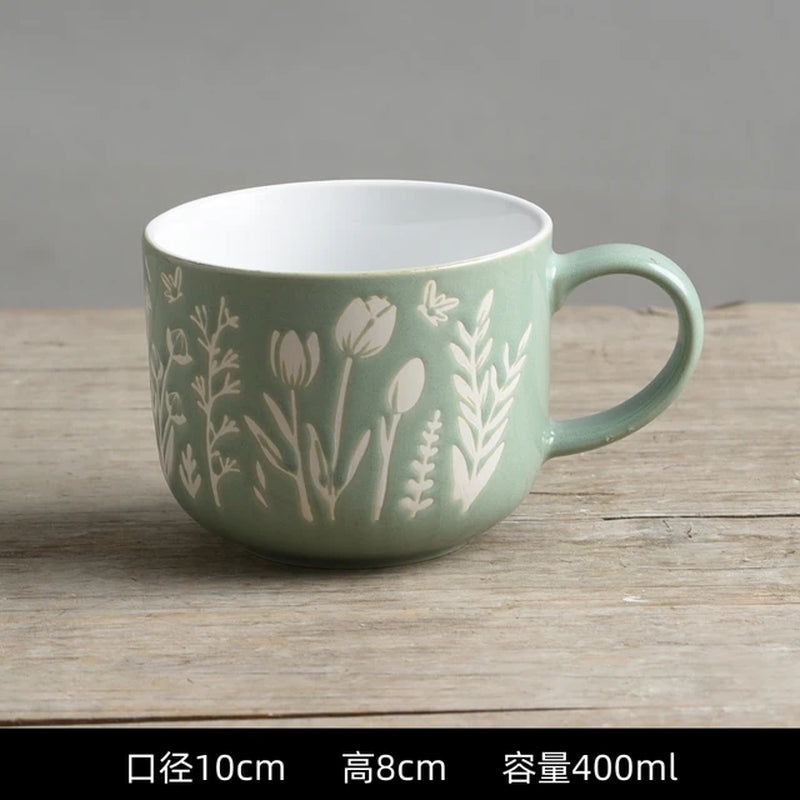 Ceramic Cup, Coffee Cup, Minor Defects, Simple, Large Capacity Milk Cup, Breakfast, Home, Office, Tea Cup