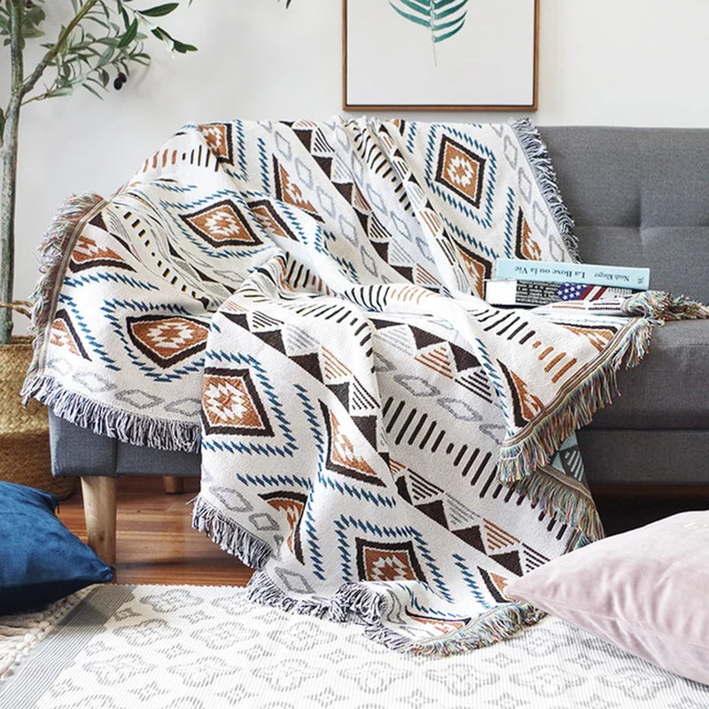 Plaid Blankets Knitted Nordic Sofa Towel Sofa Cover Full Blanket Striped Room Bedside Blanket for Home Decoration Cobertor Manta