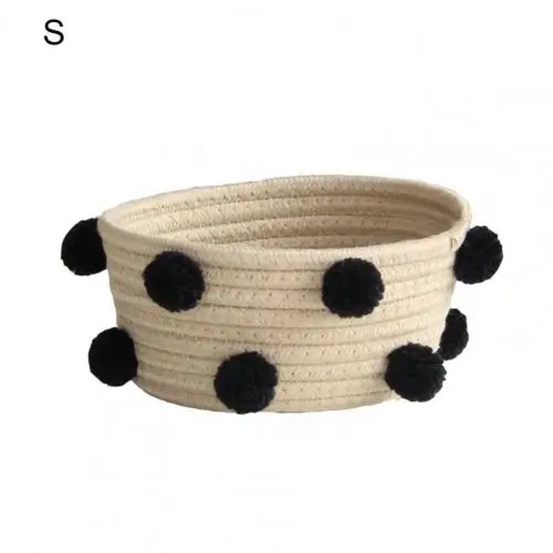 Home Basket Storage Cotton Rope Sturdy Circular Rattan Snacks Storage Baskets Ваза Для Цветов