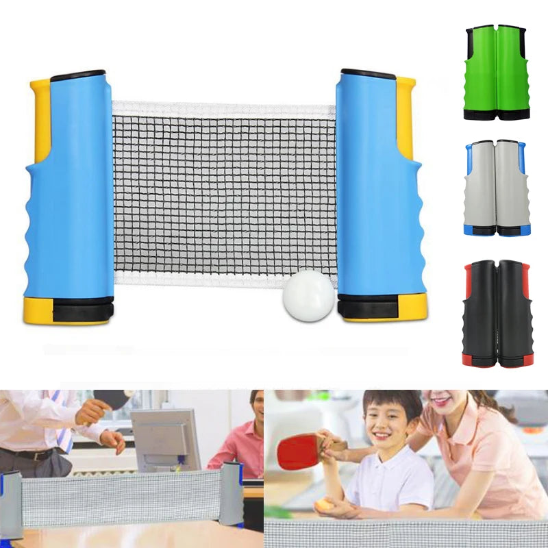 Portable Table Tennis Net Anywhere Retractable Pingpong Post Net Rack Adjustable Any Table Anywhere Home Sports Tool