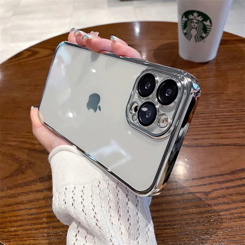 Luxury Plating Square Clear Phone Case