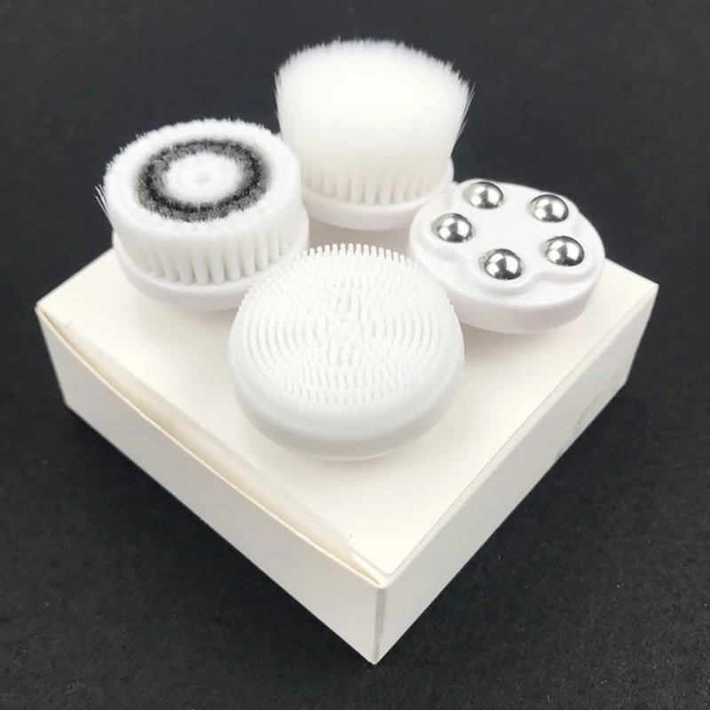 USB Rechargeable Electric Silicone Facial Cleansing Brush Sonic Face Roller Massager Blackhead Remover Pore Cleaner Face Washing