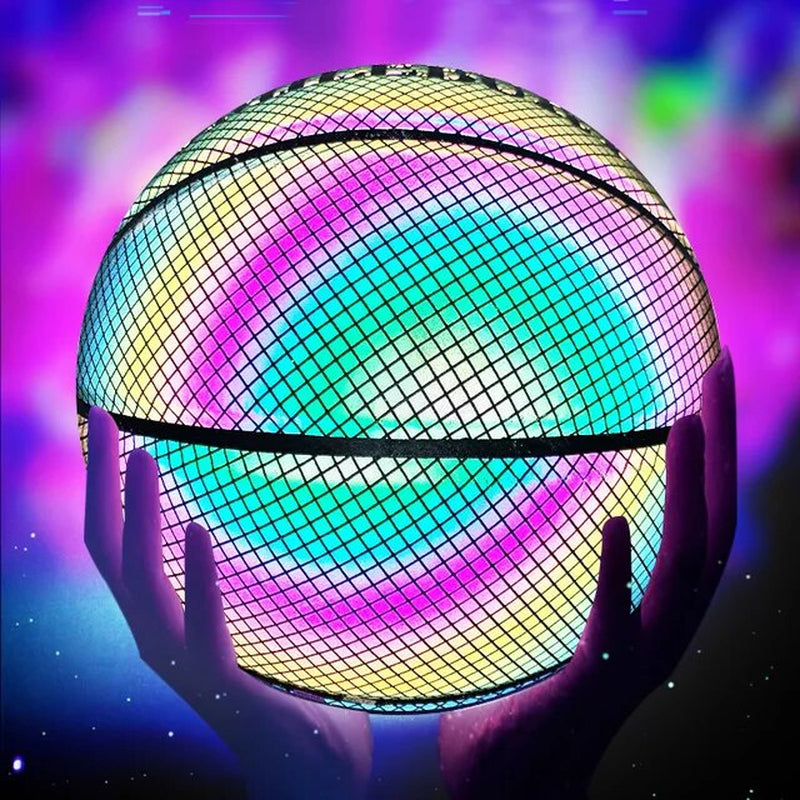 Holographic Flash Reflective Basketball No. 7 Luminous Luminous Basketball Cool Luminous Ball Illumination Effect Beautiful