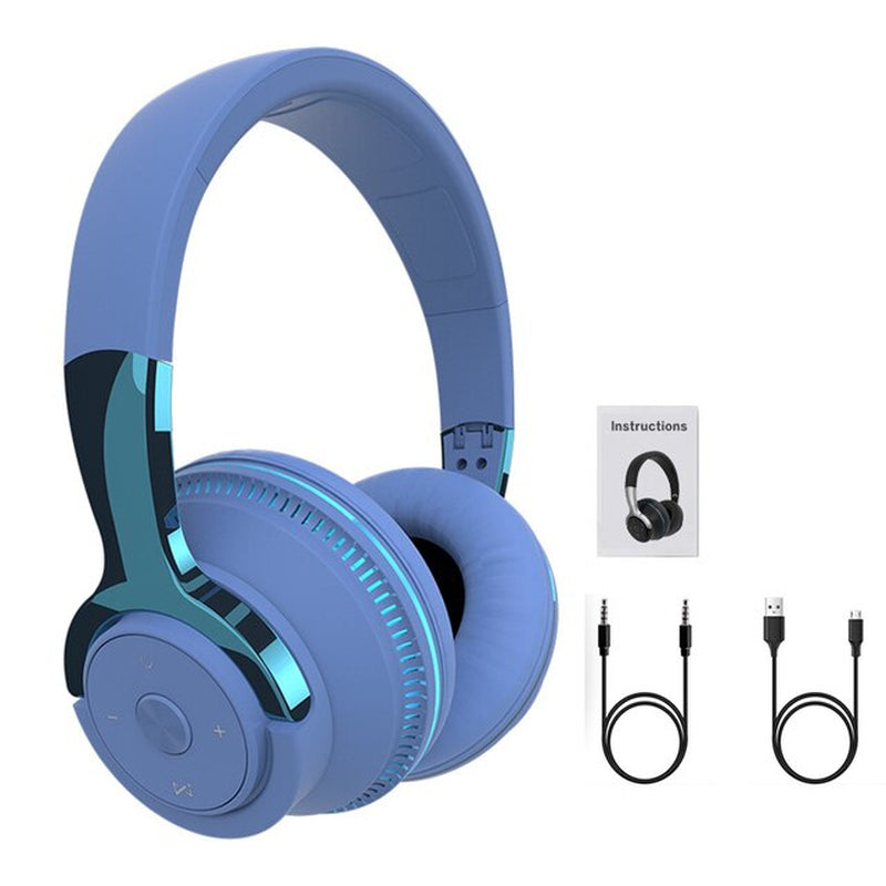 Headsets Gamer Headphones Blutooth Surround Sound Stereo Wireless Earphone USB with Microphone Colourful Light PC Laptop Headset