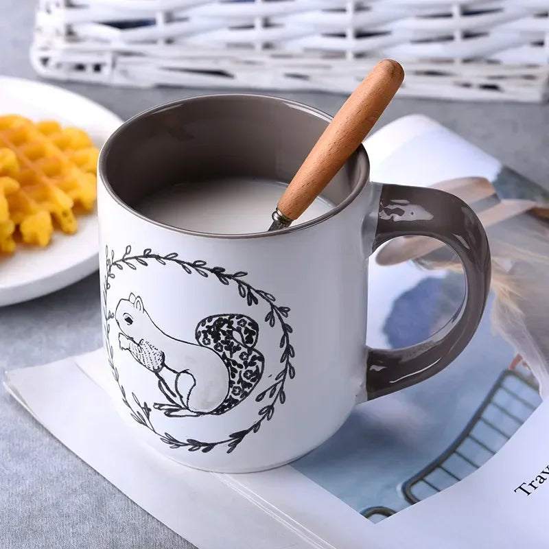 Ceramic Cup, Coffee Cup, Minor Defects, Simple, Large Capacity Milk Cup, Breakfast, Home, Office, Tea Cup