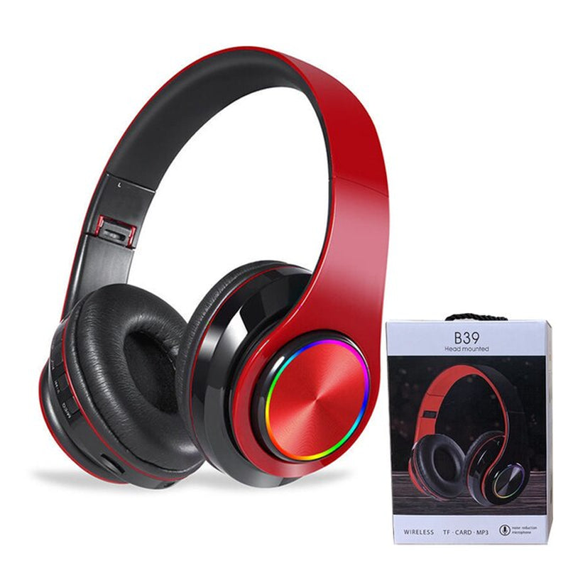 Headsets Gamer Headphones Blutooth Surround Sound Stereo Wireless Earphone USB with Microphone Colourful Light PC Laptop Headset