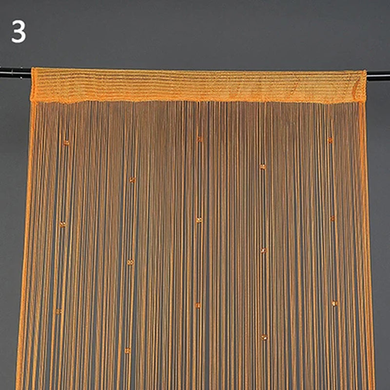 Beaded String Curtain Translucent Door Bead Curtains Room Divider Valances Tassel Black Curtains Window Wall Home Decoration