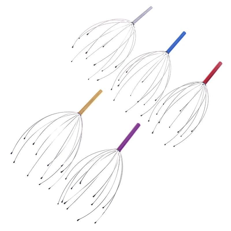 Octopus Head Massager Anti-Stress Pain Relief Head Spa Relax Headache Stimulate Blood Circulation Metal Head Massager Instrument