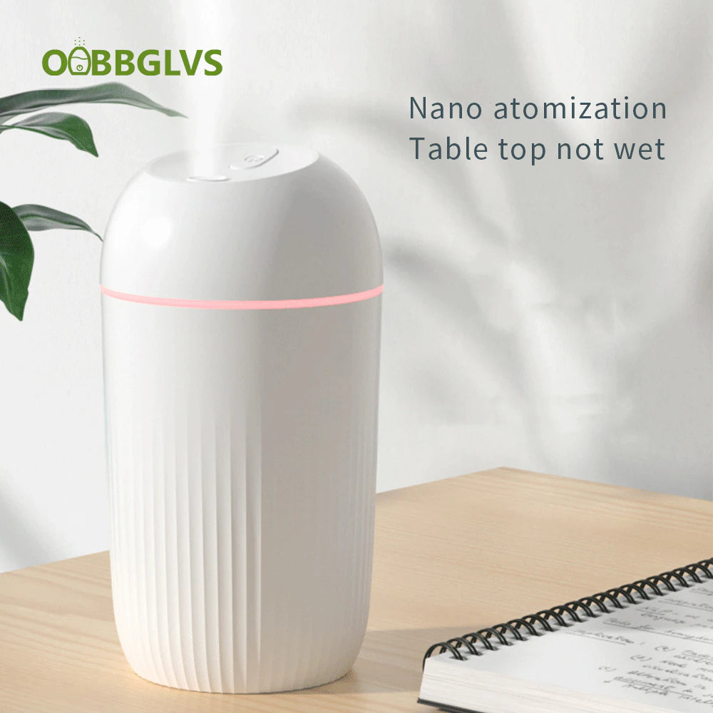 400ML Large Capacity Silent Air Humidifier Colorful Night Light USB Plug Aroma Diffuser Continuous/Intermittent Mode Fine Spray