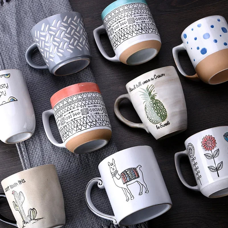 Ceramic Cup, Coffee Cup, Minor Defects, Simple, Large Capacity Milk Cup, Breakfast, Home, Office, Tea Cup