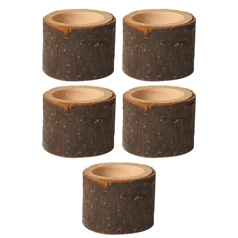 5/10Pcs Creative Candleholder Candlestick Ornament Wooden Candleholde Wedding Home Candle Stand Wooden Crafts Ornaments