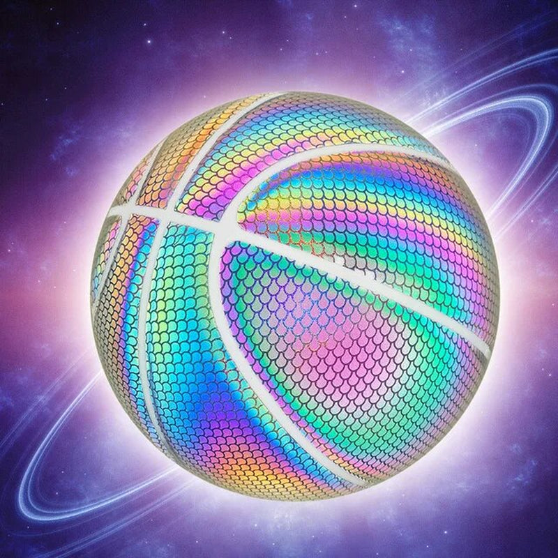 Holographic Flash Reflective Basketball No. 7 Luminous Luminous Basketball Cool Luminous Ball Illumination Effect Beautiful