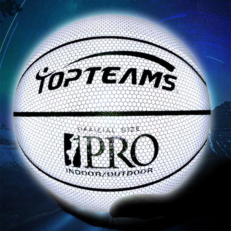 Holographic Flash Reflective Basketball No. 7 Luminous Luminous Basketball Cool Luminous Ball Illumination Effect Beautiful