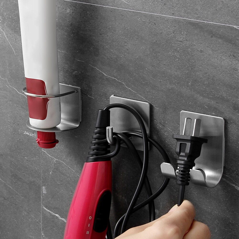 1Pcs Shaving Razor Holder Shower Stainless Steel Bathroom Wall Razor Rack Men Shaver Shelf Hanger Kitchen Adhesive Storage Hook