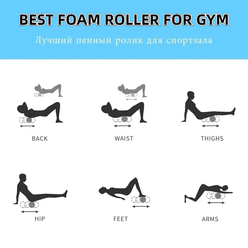 Yoga Column Gym Fitness Foam Roller Pilates Yoga Exercise Back Muscle Massage Roller Soft Yoga Block Muscle Roller Therapy Stick