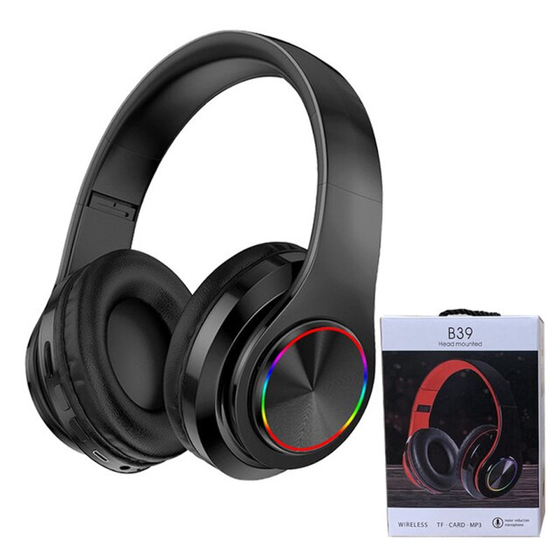 Headsets Gamer Headphones Blutooth Surround Sound Stereo Wireless Earphone USB with Microphone Colourful Light PC Laptop Headset