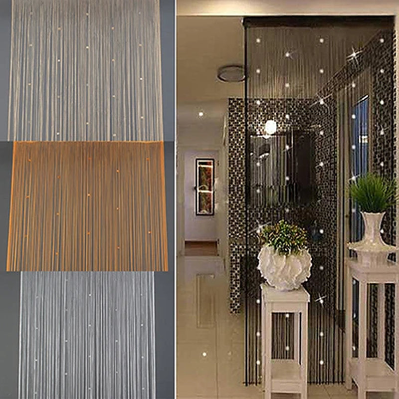 Beaded String Curtain Translucent Door Bead Curtains Room Divider Valances Tassel Black Curtains Window Wall Home Decoration