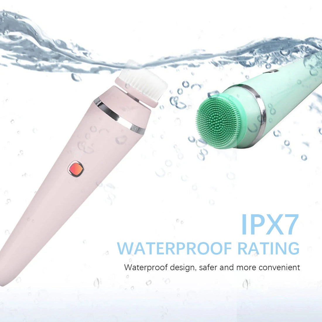 USB Rechargeable Electric Silicone Facial Cleansing Brush Sonic Face Roller Massager Blackhead Remover Pore Cleaner Face Washing