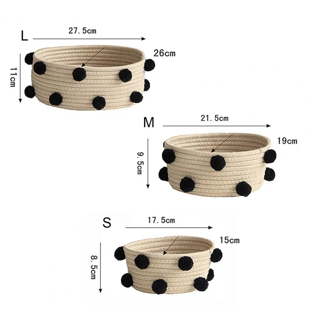 Home Basket Storage Cotton Rope Sturdy Circular Rattan Snacks Storage Baskets Ваза Для Цветов