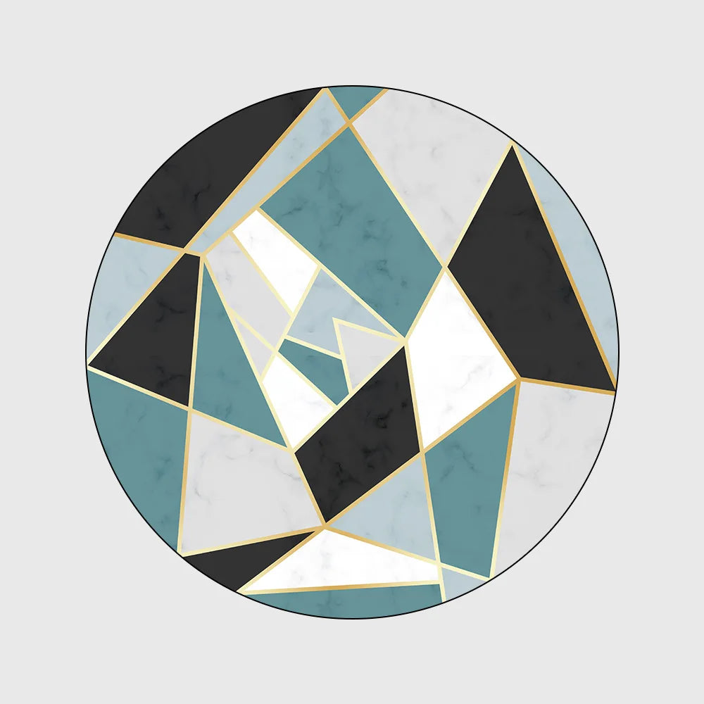 Marble Pattern Geometric Pattern Circle Rug Home Rug Carpet Rug Mats Floor Mat Carpet in the Living Room Carpet in the Bedroom
