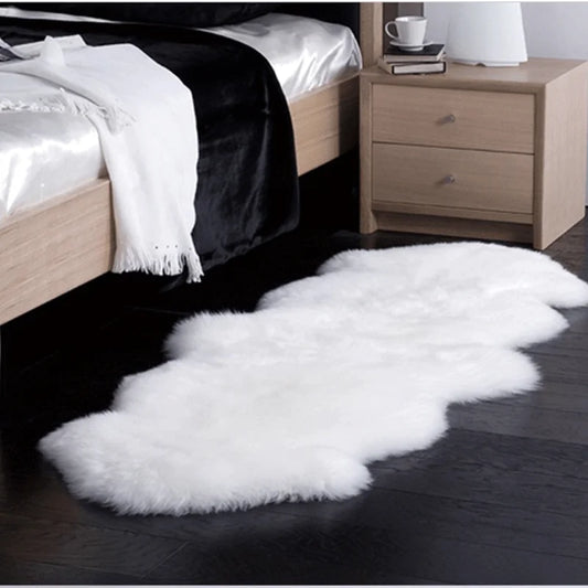 Imitation Wool Carpet Bedroom Decoration Bedside Carpet Living Room Carpet Irregular Plush Carpet Modern Minimalist
