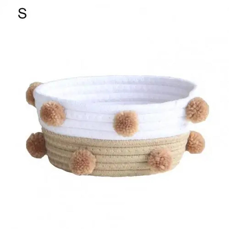 Home Basket Storage Cotton Rope Sturdy Circular Rattan Snacks Storage Baskets Ваза Для Цветов