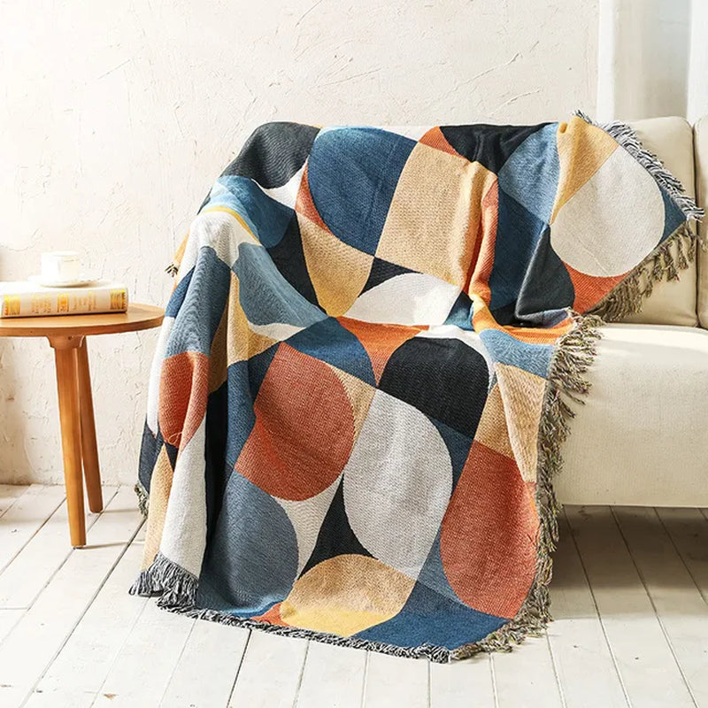Plaid Blankets Knitted Nordic Sofa Towel Sofa Cover Full Blanket Striped Room Bedside Blanket for Home Decoration Cobertor Manta