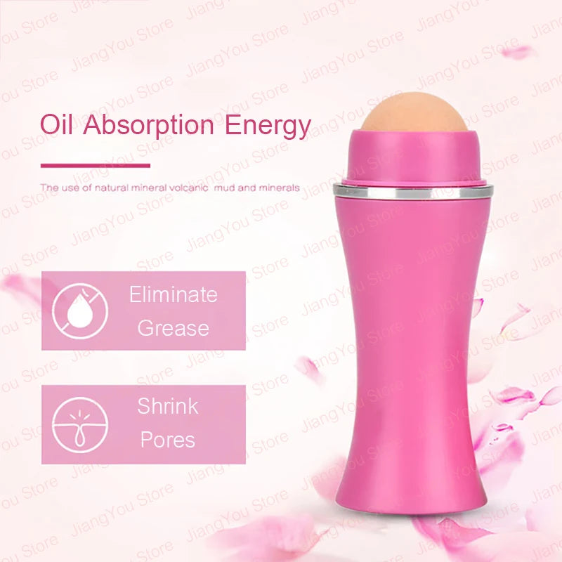 Face Oil Absorbing Roller Volcanic Stone Blemish Remover Face T-Zone Oil Removing Rolling Stick Ball Summer Face Shiny Changing
