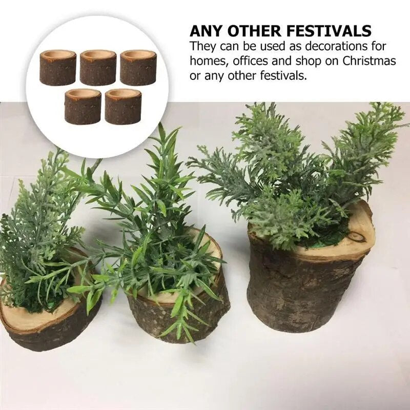 5/10Pcs Creative Candleholder Candlestick Ornament Wooden Candleholde Wedding Home Candle Stand Wooden Crafts Ornaments